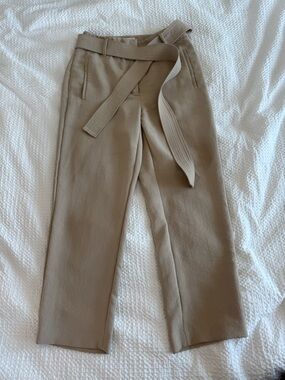Aritzia Wilfred tan trouser pant with belt